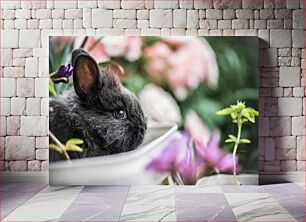 Πίνακας, Close-up of a Rabbit in a Garden Κοντινό πλάνο ενός κουνελιού σε έναν κήπο