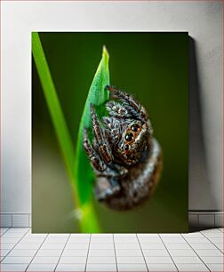 Πίνακας, Close-up of a Spider on Leaf Κοντινό πλάνο μιας αράχνης σε φύλλο