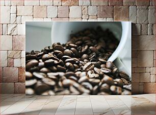 Πίνακας, Close-Up of Coffee Beans Κοντινό πλάνο κόκκων καφέ