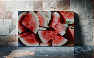 Πίνακας, Close-up of Watermelon Slices Κοντινό πλάνο με φέτες καρπούζι