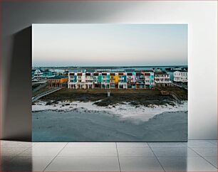 Πίνακας, Colorful Beachfront Houses Πολύχρωμα Παραθαλάσσια Σπίτια