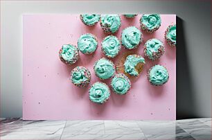 Πίνακας, Colorful Cupcakes on Pink Background Πολύχρωμα cupcakes σε ροζ φόντο