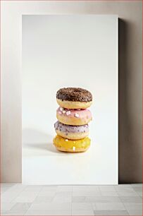 Πίνακας, Colorful Donuts Stack Πολύχρωμα ντόνατς στοίβα