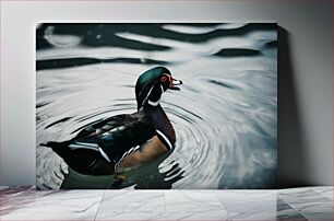 Πίνακας, Colorful Duck in Water Πολύχρωμη πάπια στο νερό