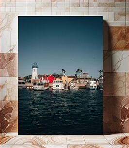 Πίνακας, Colorful Harbor Scene Πολύχρωμη σκηνή στο λιμάνι