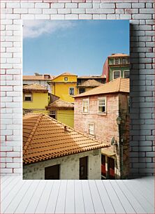 Πίνακας, Colorful Houses in a City Πολύχρωμα σπίτια σε μια πόλη