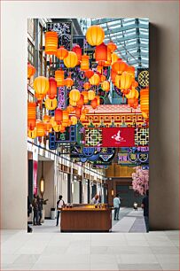 Πίνακας, Colorful Lantern Display in Mall Πολύχρωμο φανάρι στο Mall