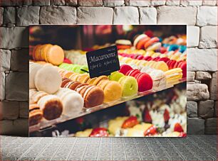 Πίνακας, Colorful Macaroons Display Πολύχρωμα αμυγδαλωτά Εμφάνιση