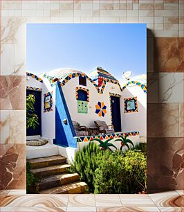 Πίνακας, Colorful Mediterranean House Πολύχρωμο Μεσογειακό Σπίτι