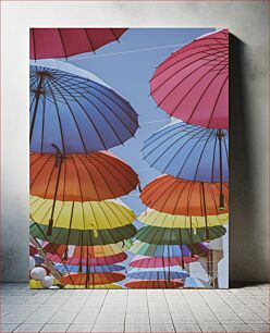 Πίνακας, Colorful Umbrellas in the Sky Πολύχρωμες ομπρέλες στον ουρανό