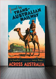 Πίνακας, Commonwealth Railways poster -- "Travel by Trans-Australian Railway across Australia – in comfort – save days