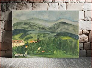 Πίνακας, Country with houses by Arnold Peter Weisz Kubínčan