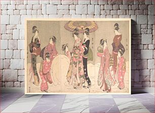 Πίνακας, Courtesans and Attendants Making a Giant Snowball by Utagawa Toyokuni