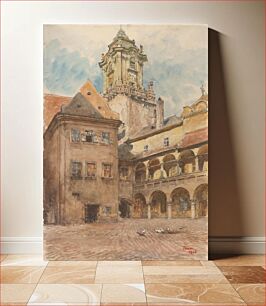 Πίνακας, Courtyard of old town hall in bratislava, Jindřich Tomec