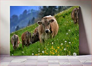 Πίνακας, Cows Grazing in a Field Αγελάδες που βόσκουν σε ένα χωράφι