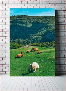 Πίνακας, Cows Resting on a Beautiful Meadow Αγελάδες που ξεκουράζονται σε ένα όμορφο λιβάδι