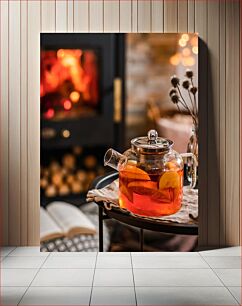 Πίνακας, Cozy Evening with Tea by the Fire Άνετο βράδυ με τσάι δίπλα στη φωτιά