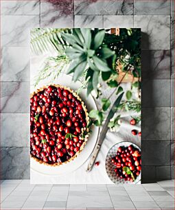 Πίνακας, Cranberry Tart with Fresh Greens Τάρτα Cranberry με φρέσκα χόρτα