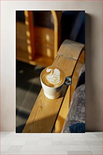 Πίνακας, Cup of Coffee with Latte Art Φλιτζάνι καφέ με Latte Art