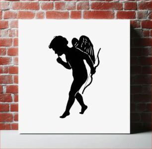 Πίνακας, Cupid silhouette from Mr.Grant Allen's New Story Michael's Crag With Marginal Illustrations in Silhouette, etc published by Leadenhall Press (1893). Orig