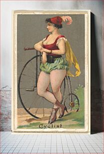 Πίνακας, Cyclist, from the Occupations for Women series (N166) for Old Judge and Dogs Head Cigarettes issued by Goodwin & Company