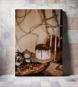 Πίνακας, Decadent Cake with Rustic Decor Decadent Cake με Ρουστίκ Διακόσμηση