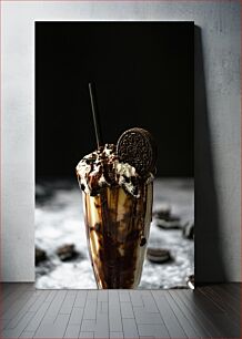 Πίνακας, Decadent Chocolate Milkshake with Cookies Decadent Milkshake σοκολάτας με μπισκότα