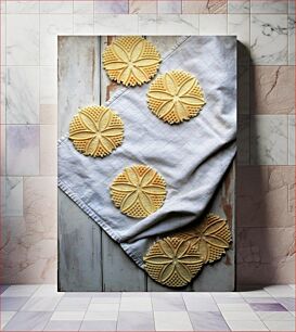 Πίνακας, Decorative Cookies on Cloth Διακοσμητικά μπισκότα σε πανί