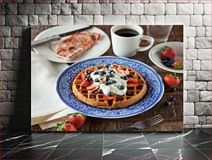 Πίνακας, Delicious Breakfast Waffle Νόστιμη βάφλα πρωινού