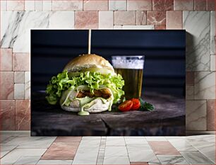 Πίνακας, Delicious Burger and Beer Νόστιμο μπιφτέκι και μπύρα