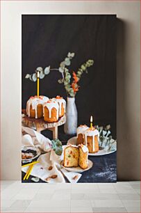 Πίνακας, Delicious Cakes with Candles Λαχταριστά κέικ με κεριά