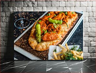 Πίνακας, Delicious Flatbread with Toppings Νόστιμο Flatbread with Toppings