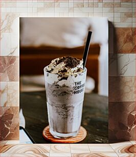 Πίνακας, Delicious Iced Coffee with Whipped Cream Πεντανόστιμος παγωμένος καφές με σαντιγί