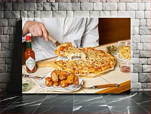 Πίνακας, Delicious Pizza and Wings Νόστιμη πίτσα και φτερά