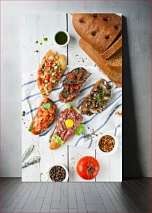 Πίνακας, Delicious Platter of Open-Faced Sandwiches Νόστιμη πιατέλα με σάντουιτς ανοιχτού προσώπου