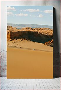 Πίνακας, Desert Landscape with Vehicle Έρημο Τοπίο με Όχημα