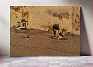 Πίνακας, Deserted Structures on Sandy Beach Ερημικές Κατασκευές στην Αμμώδη Παραλία