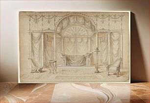 Πίνακας, Design for a Bed Alcove in Empire Style, Anonymous, French, 19th century