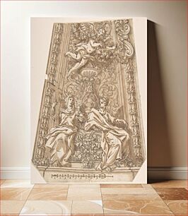 Πίνακας, Design for a Dome Compartment with Figures of Faith and Hope, Anonymous, Italian, Roman-Bolognese, 17th century