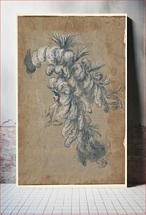 Πίνακας, Design for a Lavish Headdress with Feathers, possibly by Baccio del Bianco