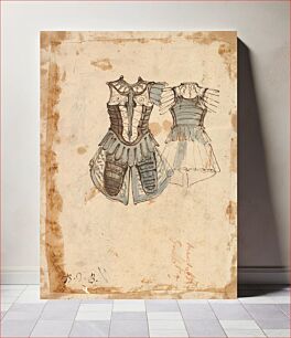 Πίνακας, Design for a Soldier's Costume with a Cuirass (front and back) by Baccio del Bianco