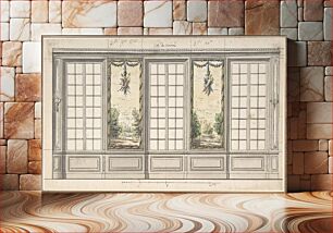 Πίνακας, Design for a Windowed Wall with Decorative Panels, Anonymous, French, 19th century