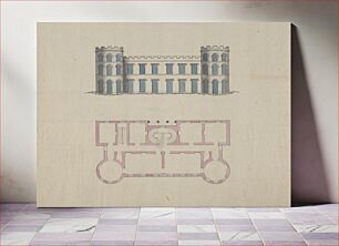 Πίνακας, Design for Clifton Castle, Yorkshire: Plan and Elevation in the Gothic Style