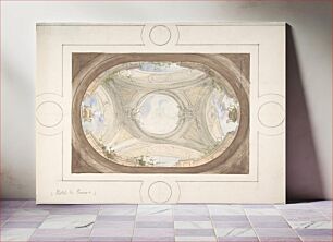 Πίνακας, Design for Trompe L'Oeil Ceiling for Dining Room, Hôtel de Trévise by Jules Edmond Charles Lachaise and Eugène Pierre Gourdet