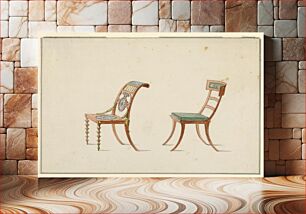 Πίνακας, Design for Two Chairs by Jean Démosthène Dugourc, French, 1749–1825