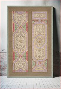 Πίνακας, Designs for two panels painted in rinceaux by Jules Lachaise and Eugène Pierre Gourdet