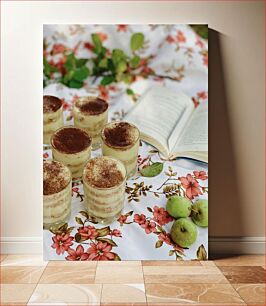 Πίνακας, Desserts on Floral Tablecloth Επιδόρπια σε λουλουδάτο τραπεζομάντιλο