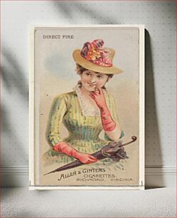 Πίνακας, Direct Fire, from the Parasol Drills series (N18) for Allen & Ginter Cigarettes Brands issued by Allen & Ginter