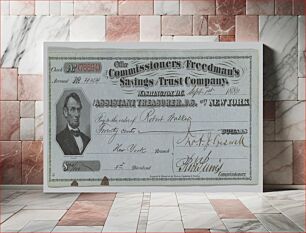 Πίνακας, Dividend check from Freedman's Savings and Trust Company, National Museum of African American History and Culture