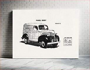 Πίνακας, Dodge T-112 WC-37, WC-49 Panel Body (USM-BT-14) (1943) drawing by Ordnance Department, United States Army Service Forces